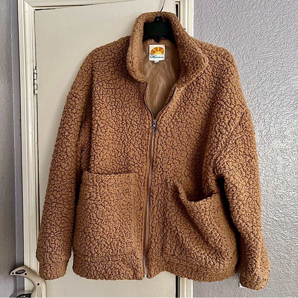 C&C Cozy Brown Sherpa Jacket Medium